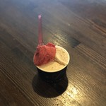 ジェラテリア アクオリーナ - フルッティディボスコ ノッチョーラ 和栗の3種盛り（670円）税込