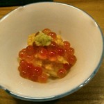 切り札 - お寿司のラストはイクラとウニ山葵載せ。