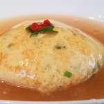 横からの写真、こんなにも餡に浸かっています