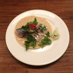 北出食堂 - 〆鯖のタコス