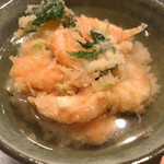 天ぷら岡本 - 天ぷら岡本(小海老のかき揚げの天茶漬)