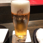 天ぷら岡本 - 天ぷら岡本(エビス生(中))