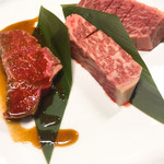 馬の手 - 焼肉
      赤身
      サーロイン
      イチボ(2倍)