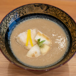 柚木元 - 2018.11 胡麻豆腐と焼き蕪と葱のお椀 仔猪の擂り流し