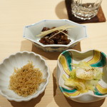 新ばし 星野 - 牛肉の時雨煮 香の物 ちりめん山椒