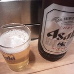 入船寿司 - 瓶ビールはアサヒ(大瓶)のみでした。