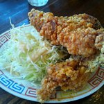 中華そば 高安 - から揚げ定食のからあげ３個