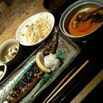 情熱食彩 京色 - 秋刀魚炭火焼と茶碗蒸し定食