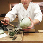 白 - 和束の甜茶をステーキ丼用に('18.11月中旬 昼)