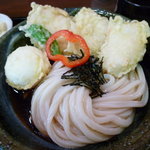 饂飩 きぬ川 - とり玉天ぶっかけ