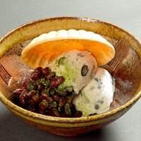 黒豆ときな粉のアイス黒蜜掛け
