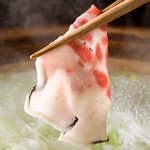 Whale green onion shabu