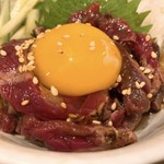 焼肉 鋤焼 武善 - 馬肉炙りユッケ アップ