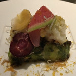 Lien - アントレ①（北海道産帆立貝 広島県産真牡蠣 シラス 焼き海苔の温製ムーステリーヌ）