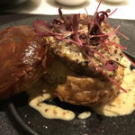 Lien - アントレ③（千葉県産イノシシ肉のコンフィとジャガイモのサラダ パイ生地のサンド）