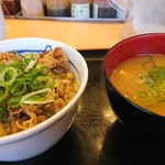 松屋 - あんかけ肉たま丼&豚汁