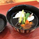 馬場乃町 はやし - お椀 済汁したて 紅葉鯛 蕪 平茸 春菊 人参 柚子