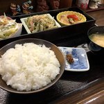 Chura - 日替わりランチ（豚ロースシークァーサーぽん酢焼き、ゴーヤーチャンプルー、ゴーヤーサラダ）