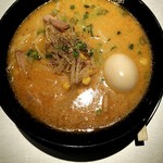 Raamen Kagetsu Arashi - 黄金の味噌ラーメントッピングとろ～り半熟味玉(2018年12月3日)