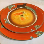 ホテル川久 - 和歌山柑橘類とアーモンドのグラタン、柑橘類のソルベ