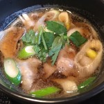 松庵 - 塩加減は抑えめで品のある旨味を堪能できる。舞茸が有難い