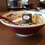 Shounaimembakyuukyuunana - あっさりちぢれ麺魚介中華そば700円+大盛50円