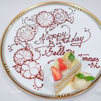 仏蘭西料理　N - フルーツケーキ、 バニラアイスクリーム