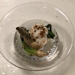 鰻はし本 - 白子 牡蠣 百合根の先付け