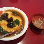 中華料理 なるたん - 天津飯＆もやしスープ