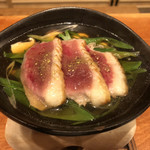 御料理 古川 - 真鴨と九条葱の鍋　固形燃料など使わず 炭火を使用！ 絶品！