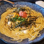 Goemon - たらこと湯葉とモッツァレラチーズのカルボナーラ（1000円）