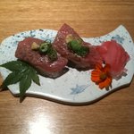 魚菜慶食 光 - 熊野牛のあぶり寿司 ￥６３０