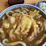 カレー南蛮にかき揚げIN