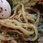 讃州手打ちうどん 我龍 - 唐辛子を投入