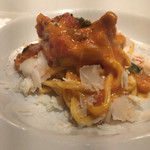 ボッテガ - 『完熟トマト パンチェッタ 卵黄で和えたトンナレッリ』前回も食べたけど美味しい。