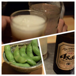炭火焼 ゆうじ - 瓶ビールとレモンサワーで乾杯♪