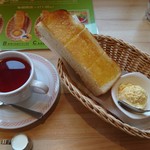 珈琲所コメダ珈琲店 - ホットのミルクティー440円＋モーニングＢ