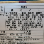 紫野和久傳 - 鯛ちらし原材料　H30.11