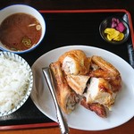 花の木 - 焼き鳥定食（丸焼きハーフ）