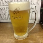 成田家 - とり生エビスビール