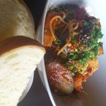 創作レストラン ジョゼキッチン - 厚切りベーコンとナスのトマトソースパスタ