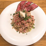 Mari iida - 【2018年10月】牛とろまぜそば(150g)＠1,100円、提供時。