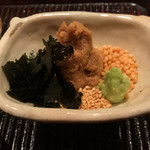 神楽坂 石かわ - 鯛味噌、あられ、ごま、わさび、のり