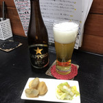 ロックバー パンクス - 瓶ビールとお通し(^^)