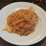 レストラン ワイワイ - 甲州富士桜ポークのミンチとキャベツのトマトクリームソーススパゲッティ 980円♪