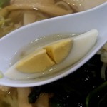 中華料理 おがわ - 【2018.12.7(金)】中国そば(並盛)702円の茹で玉子(1/4)