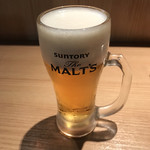 永秀 - 生ビール中。
      税抜500円。
      美味し。