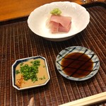 竹屋町 三多 - 氷見の鰤、明石のカワハギのお造り