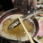 九州 熱中屋 - 五島豚のアゴ出汁しゃぶしゃぶ　完熟赤柚子胡椒添え　中