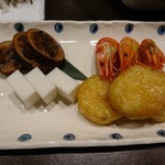 函館海鮮居酒屋魚まさ - いかめし、カマボコ、エビ、いももち(8000円コース)